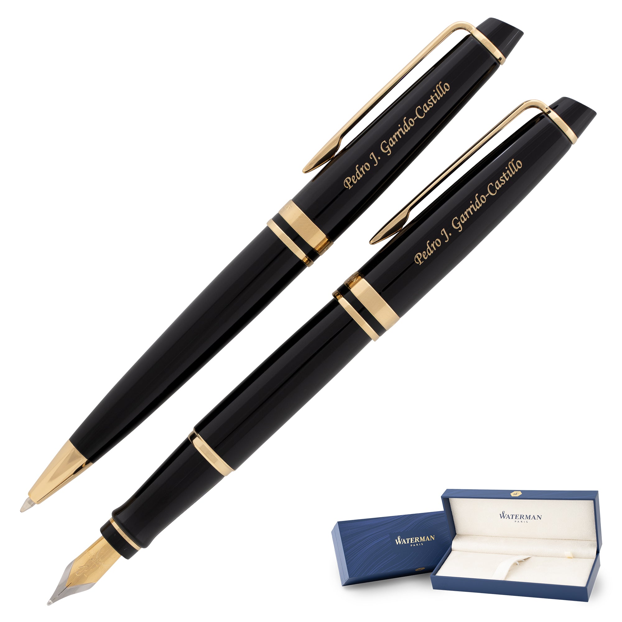 Waterman Expert Fountain/Ballpoint Pen Set Black/Gold