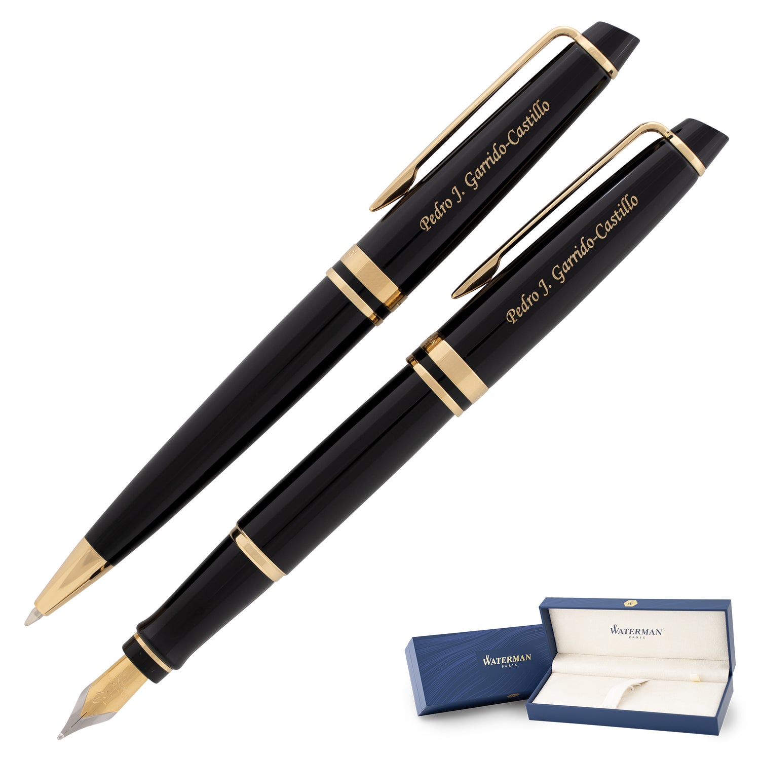 Waterman Expert Black Fountain and Ballpoint Pen Set