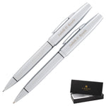 Cross Coventry Ballpoint Pen and Pencil Set Lustrous Chrome