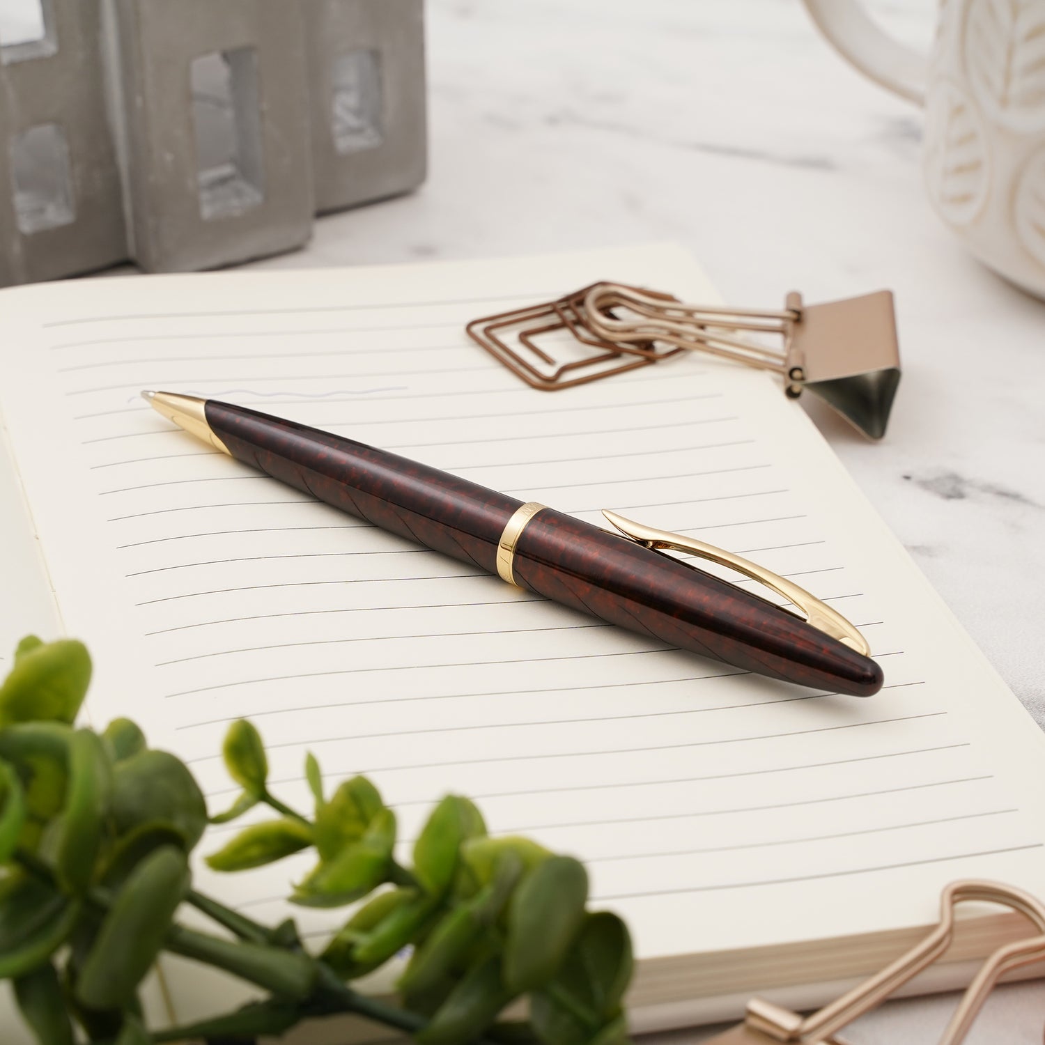 Waterman Carène Ballpoint Pen - Amber with Gold Trim