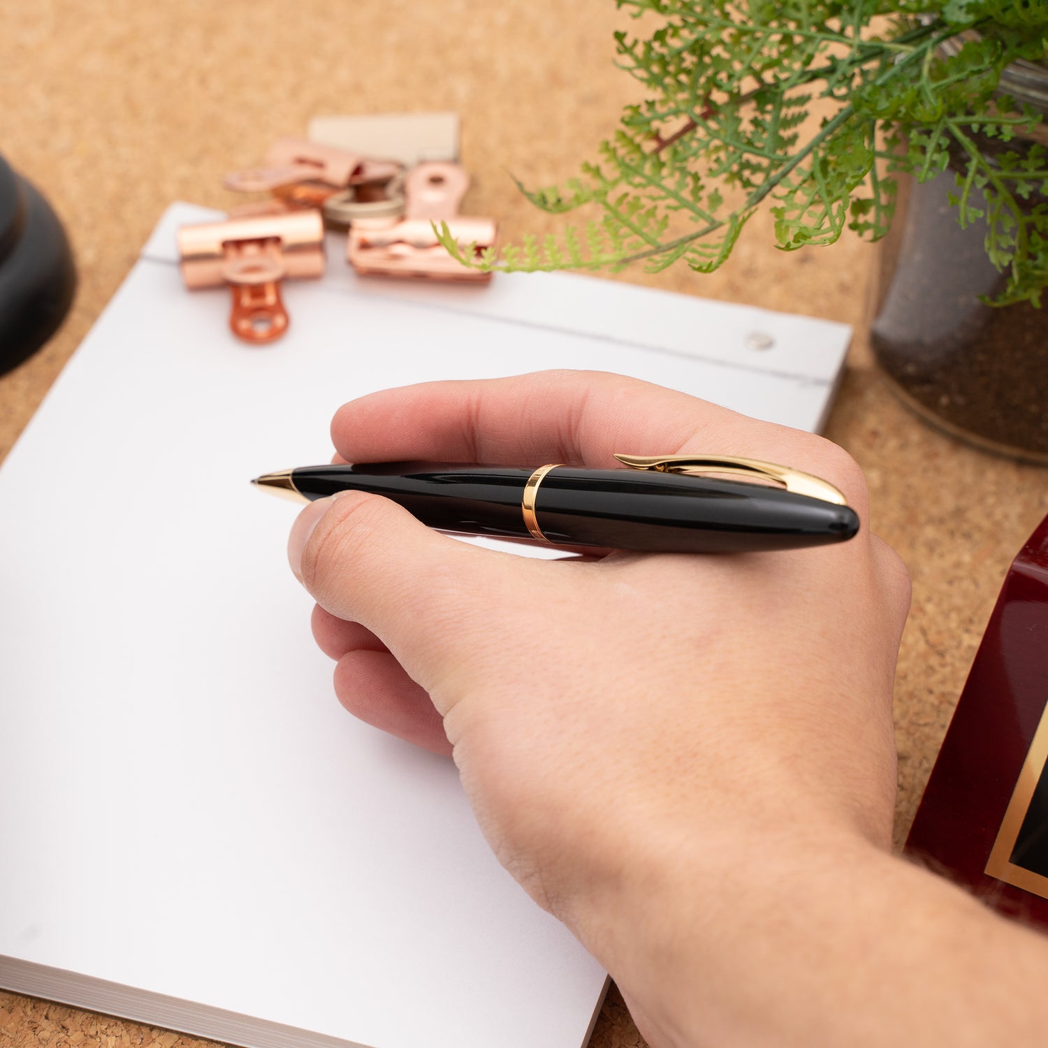 Waterman Carène Ballpoint Pen - Black with Gold Trim