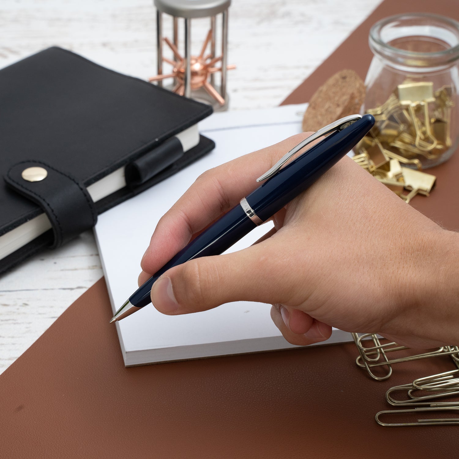 Waterman Carène Ballpoint Pen - Blue with Chrome Trim