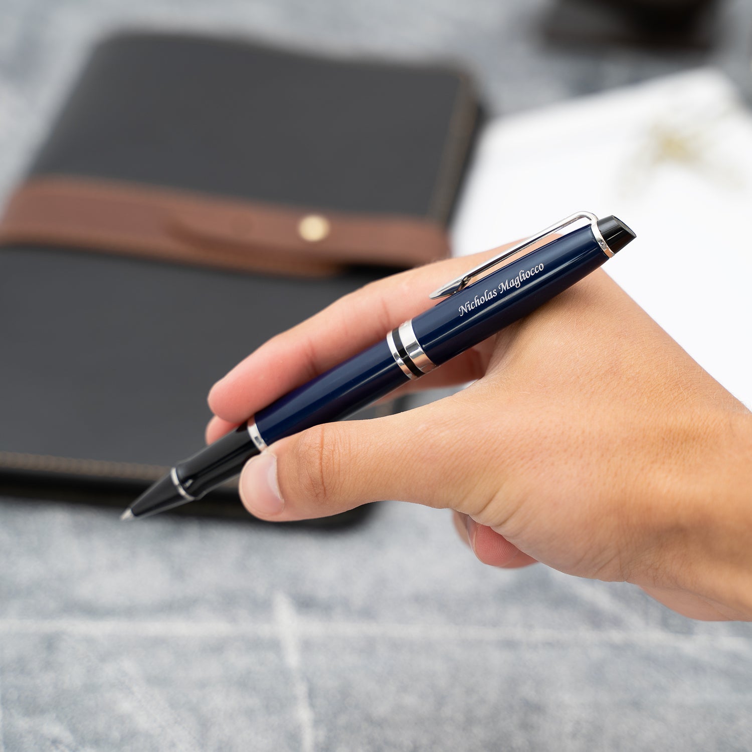 Waterman Expert Rollerball Pen - Blue with Chrome Trim