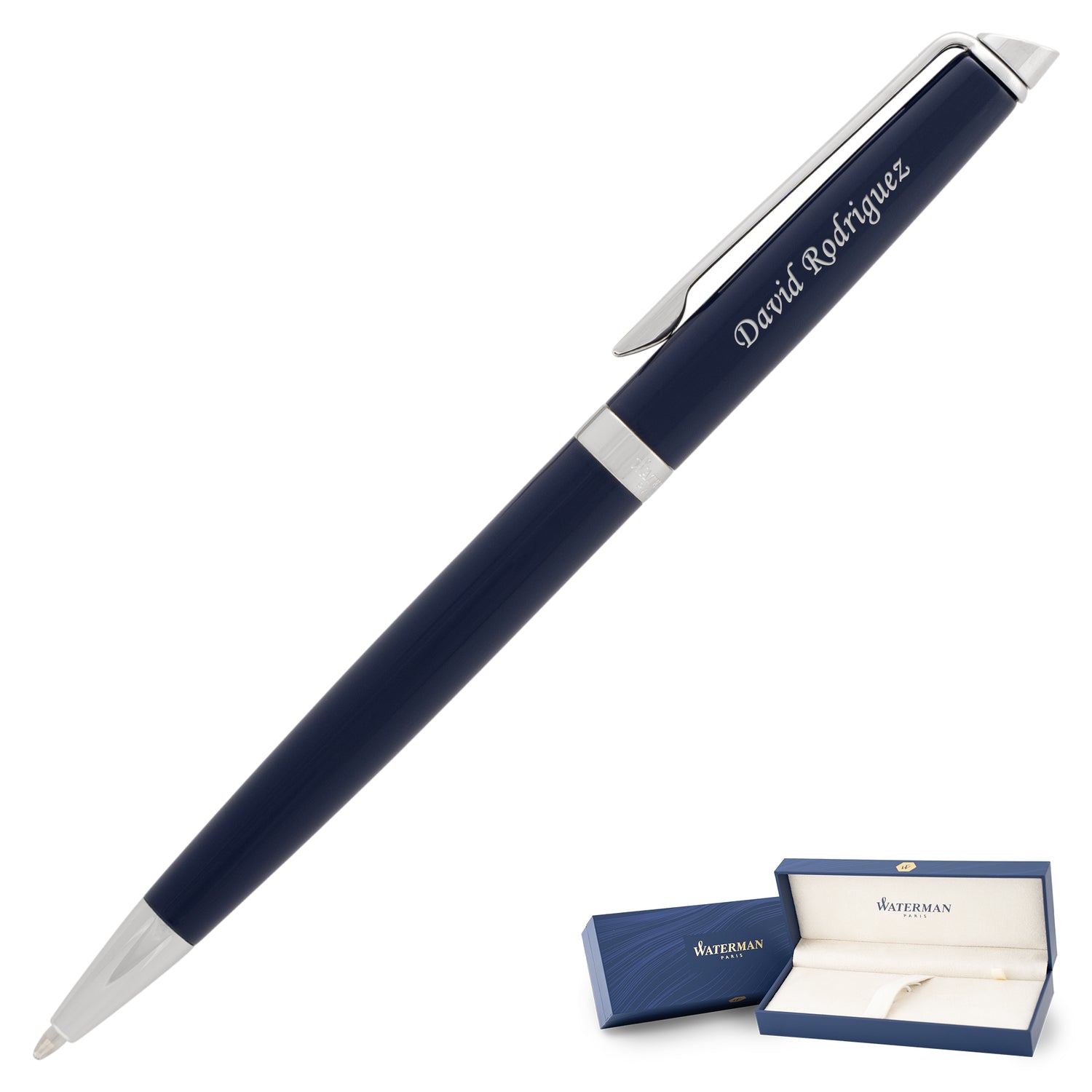 Waterman Hémisphère Ballpoint Pen - Blue with Chrome Trim