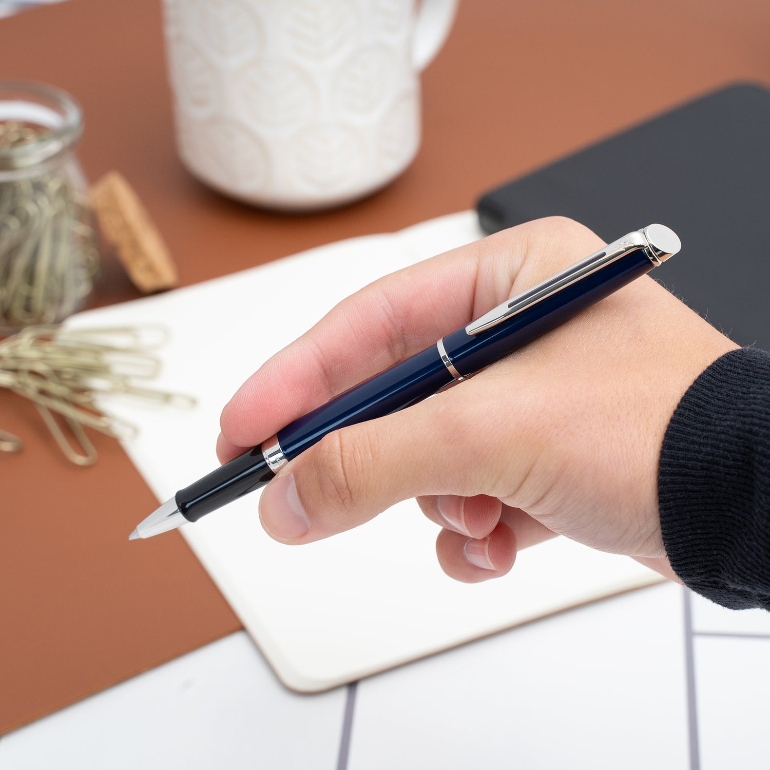 Waterman Hémisphère Rollerball Pen - Blue with Chrome Trim