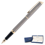 Waterman Hémisphère Fountain Pen Medium Nib - Metallic Grey with Gold Trim
