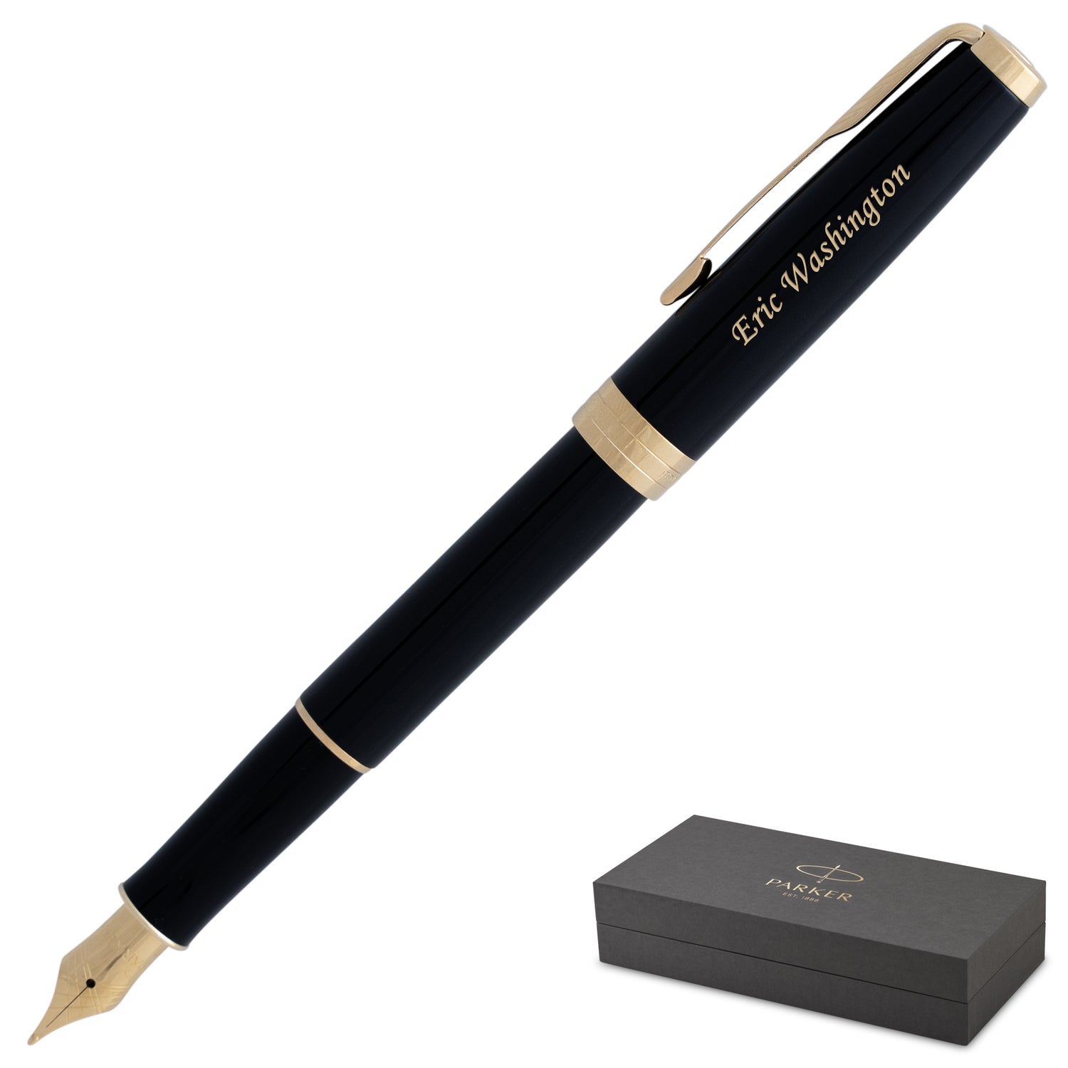 Parker Sonnet Fountain Pen Medium Nib - Black Gold Trim