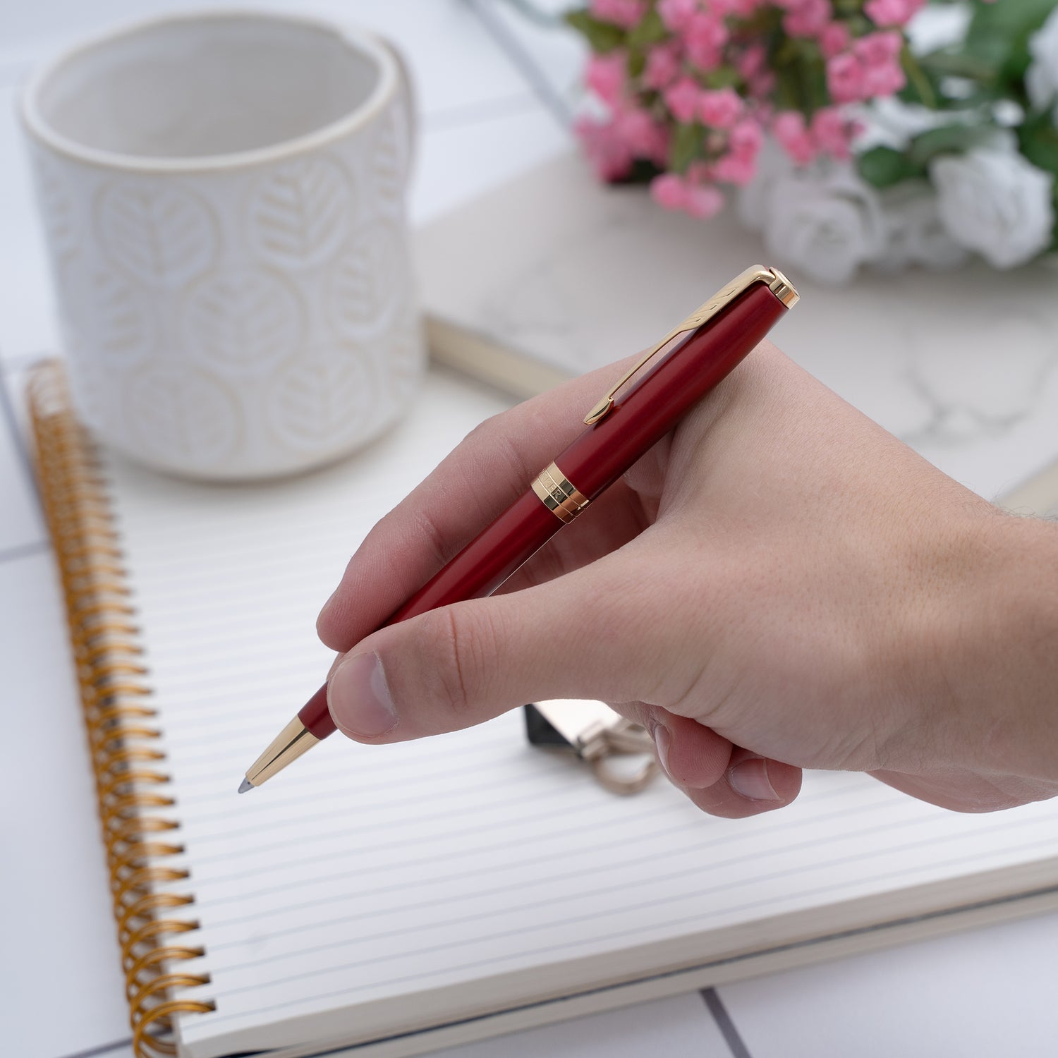 Parker Sonnet Ballpoint Pen - Red Gold Trim