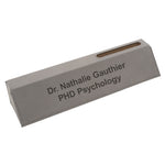 Gray Leatherette Desk Wedge with Business Card Holder