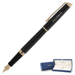 Personalized Waterman Hémisphère Fountain Pen - Lava Black with Gold Trim