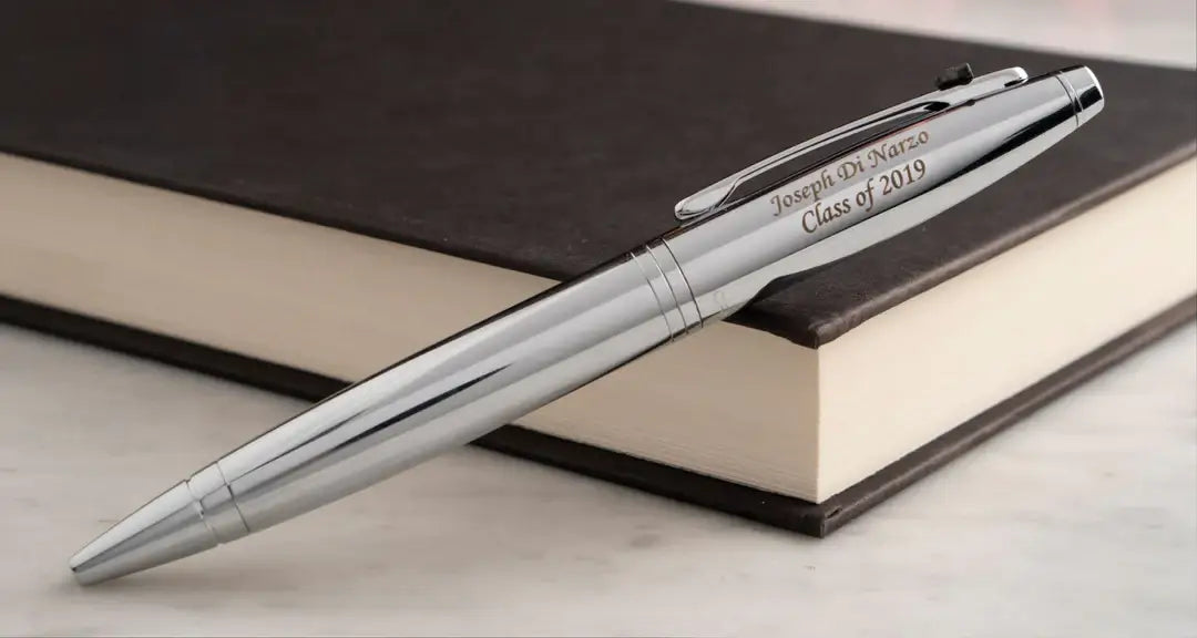 Personalized cross calais gift pen and brown book