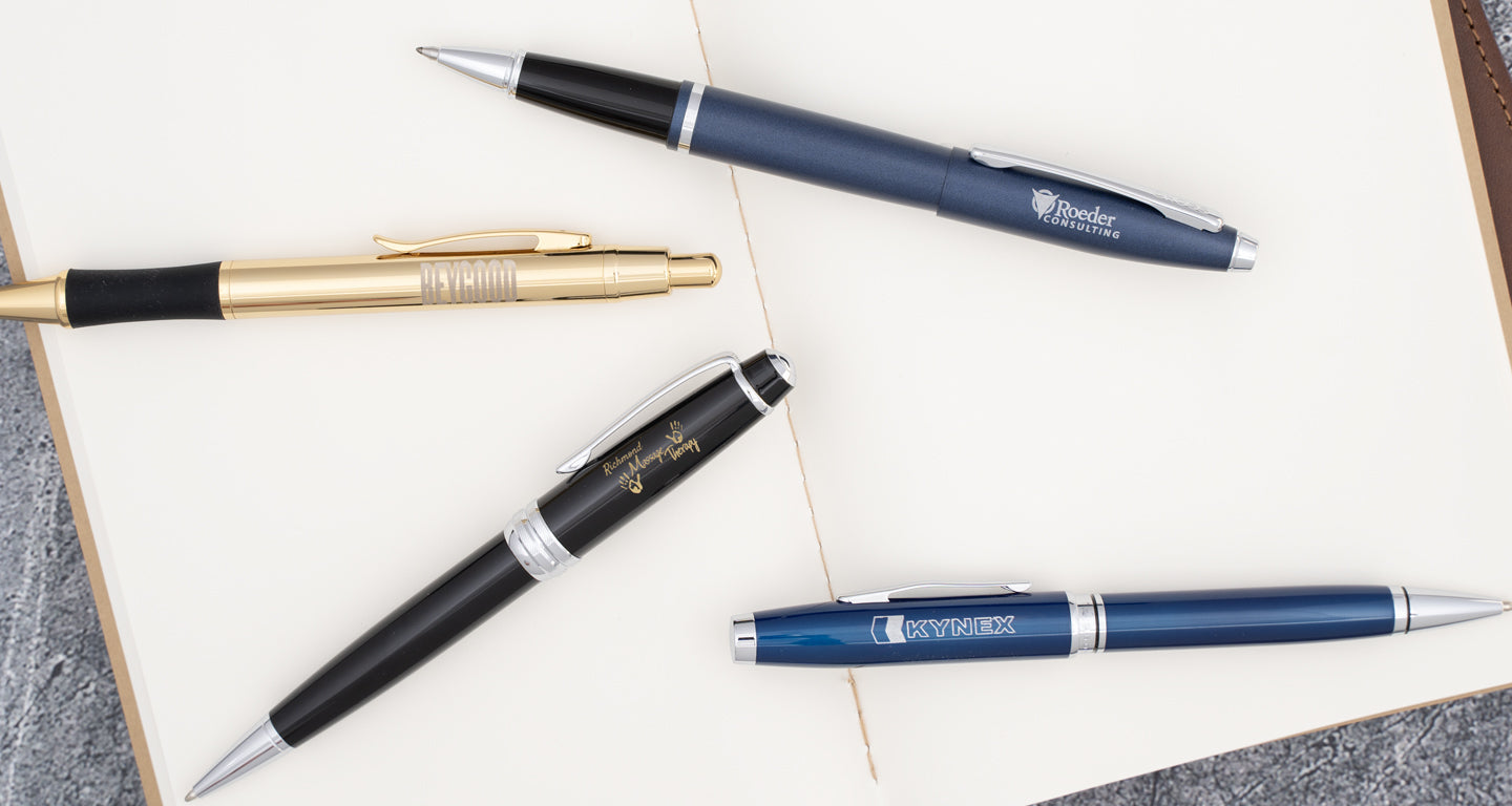 Logo Engravings on different luxury pens