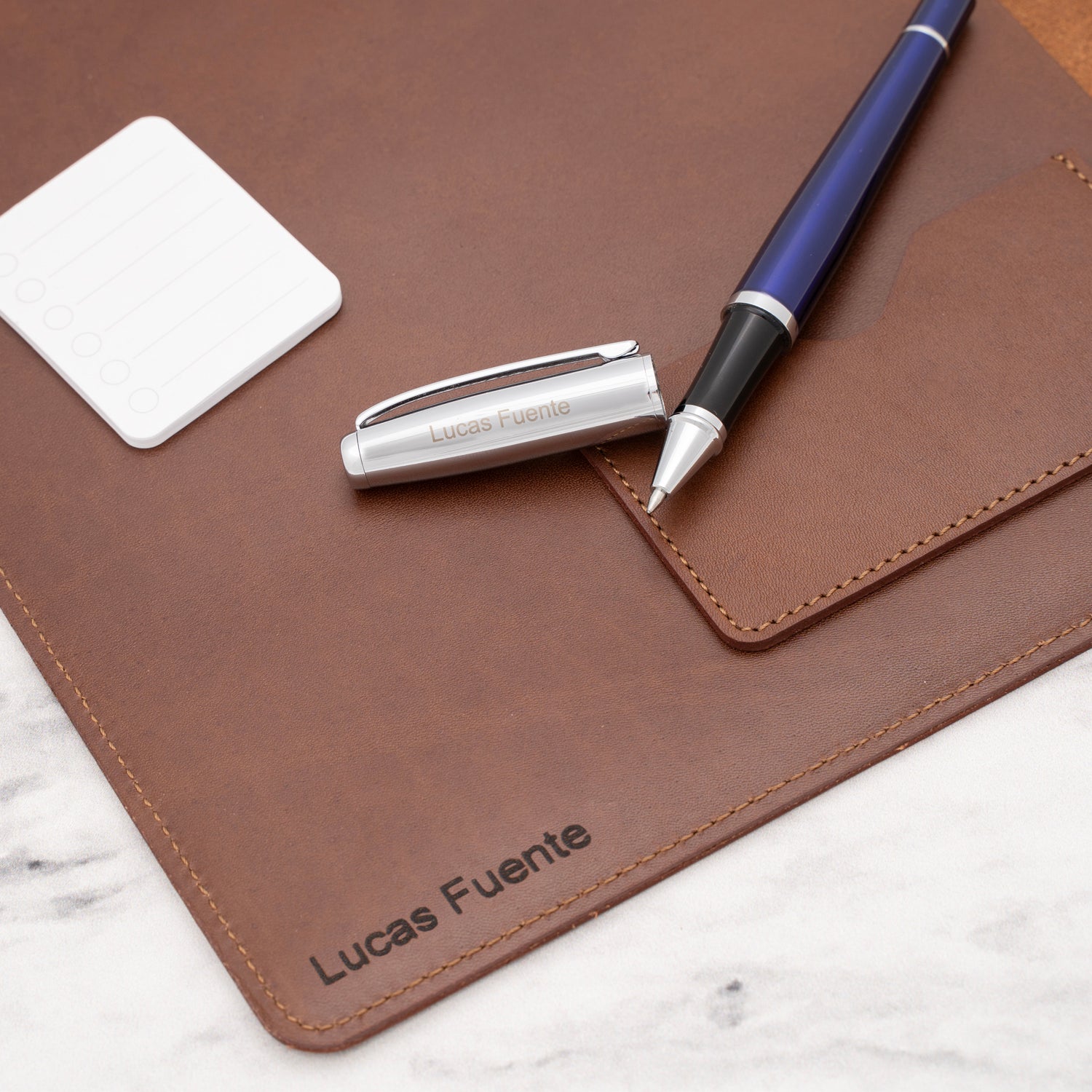 Dayspring Pens Standard Size Leather Padfolio Set - Natural Brown