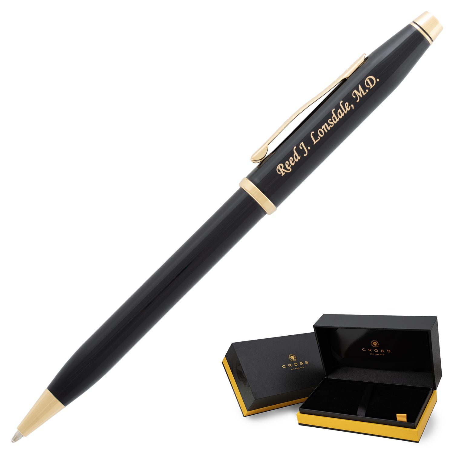 Cross Century II Black Lacquer Ballpoint Pen