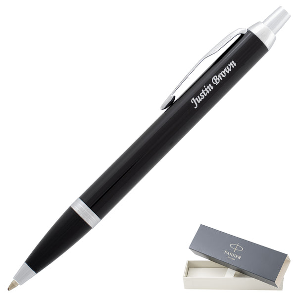 Parker IM Ballpoint Click Pen | Black/Chrome | Personalized