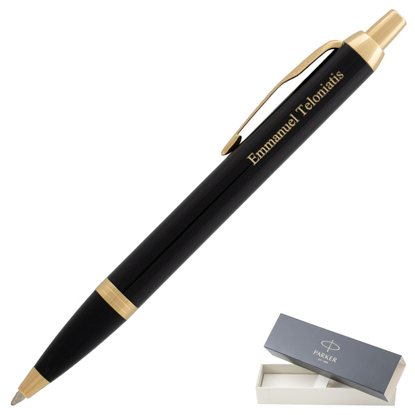 Parker IM Ballpoint Click Pen | Black/Gold | Personalized Pen