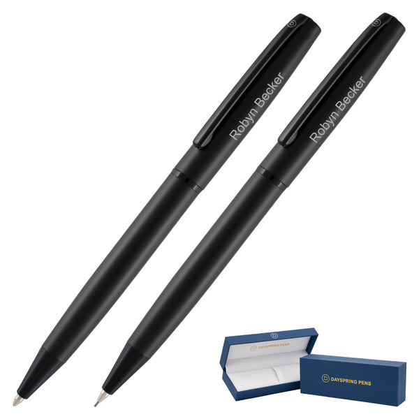 Dayspring Pens Richmond Pen/Pencil Set | Black | Engraved