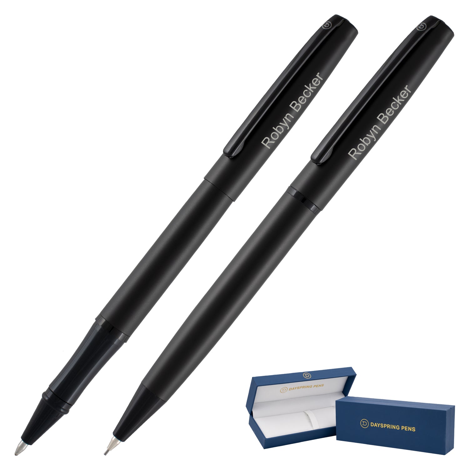 Dayspring Pens Richmond Matte Black Rollerball and Pencil Set