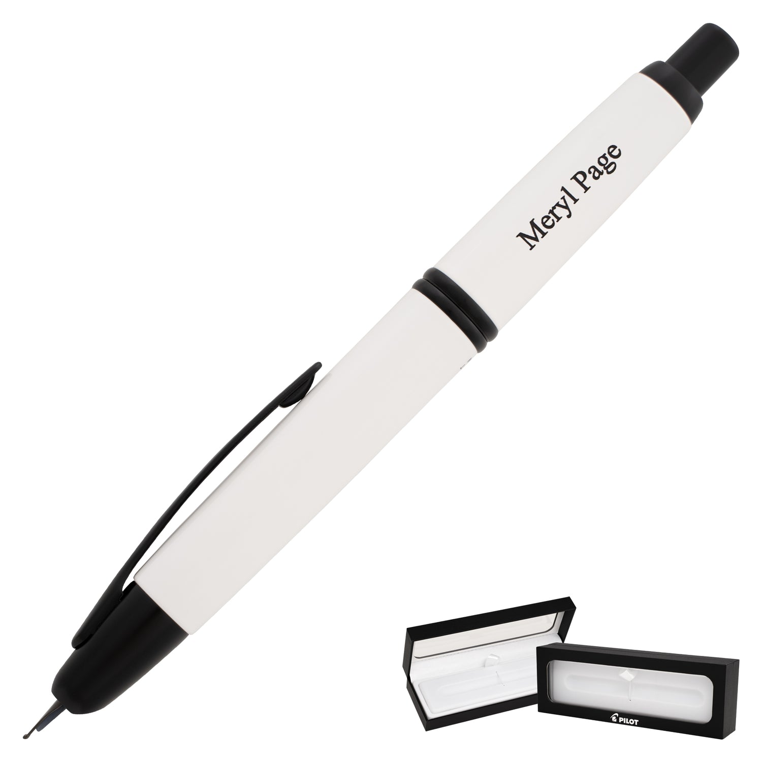 Pilot Vanishing Point Fountain Pen - White Lacquer with Matte Black Trim