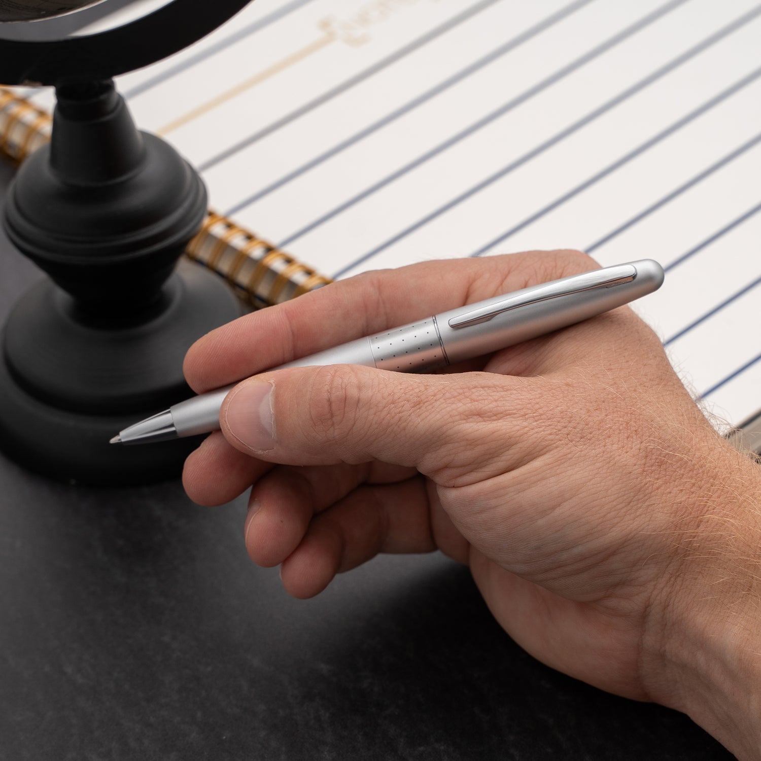 Pilot Metropolitan (MR) Ballpoint Pen - Matte Silver Dots