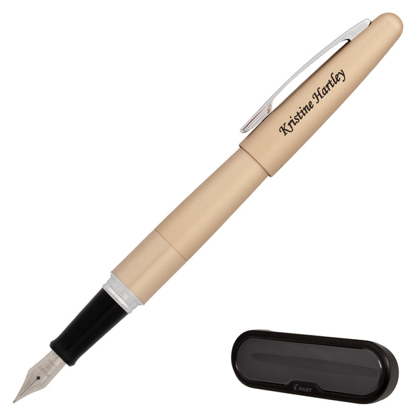 Pilot Metropolitan (MR) Fountain Pen | Matte Gold | Engraved