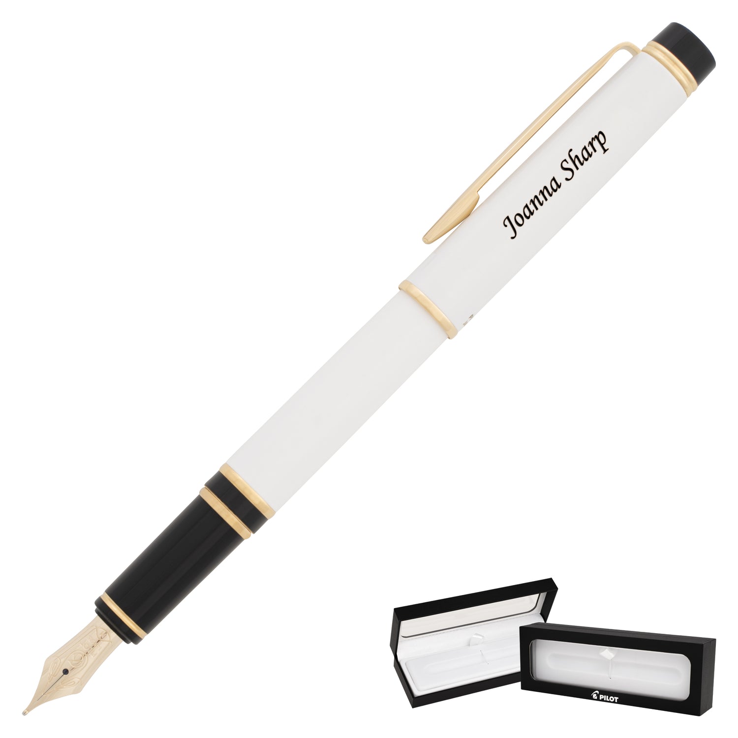 Pilot Grance Fountain Pen - Pearl White Lacquer with Gold Trim