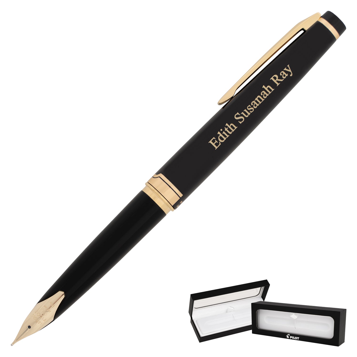 Pilot E95s Fountain Pen - Black Lacquer with Gold Trim