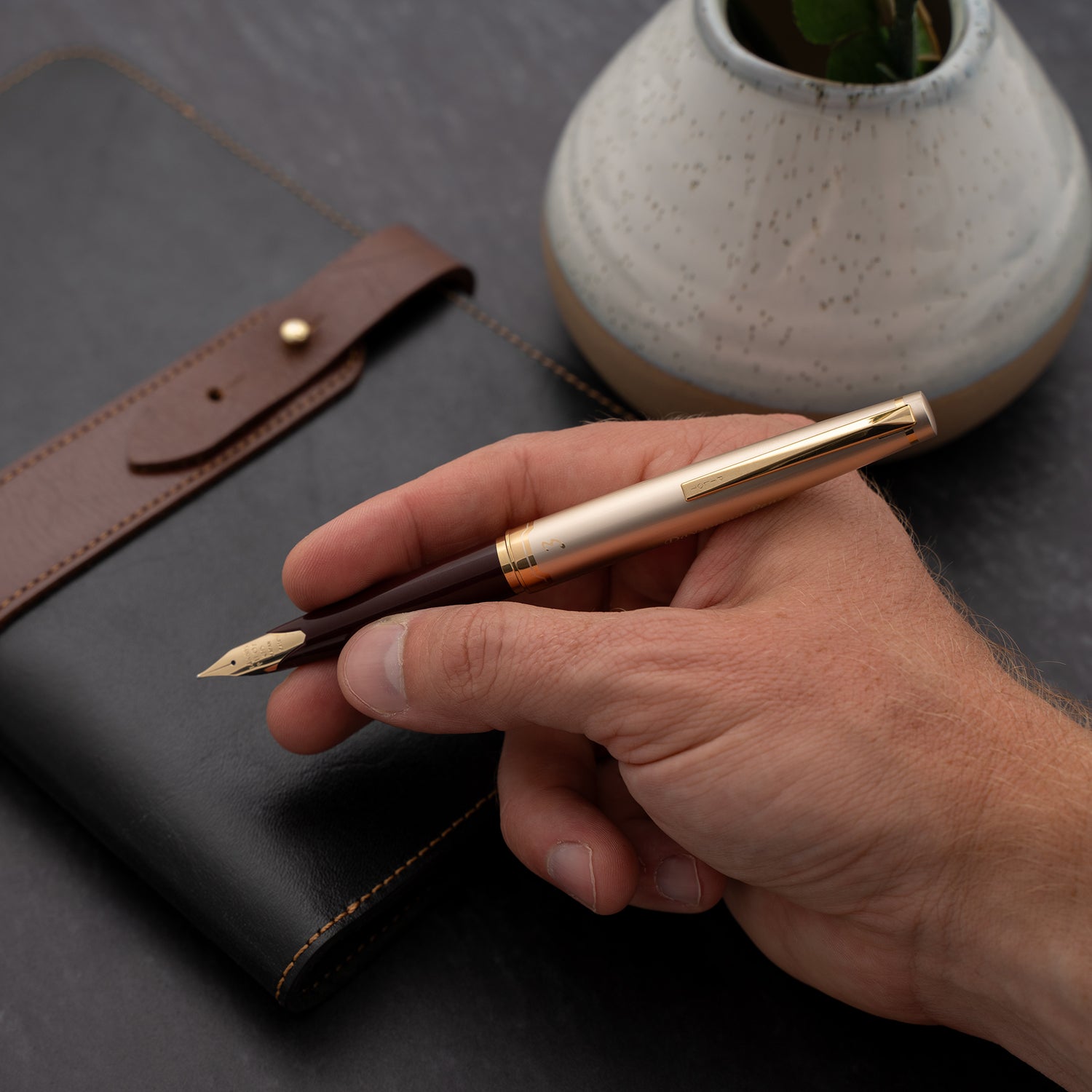Pilot E95s Fountain Pen - Burgundy Lacquer with Ivory Trim