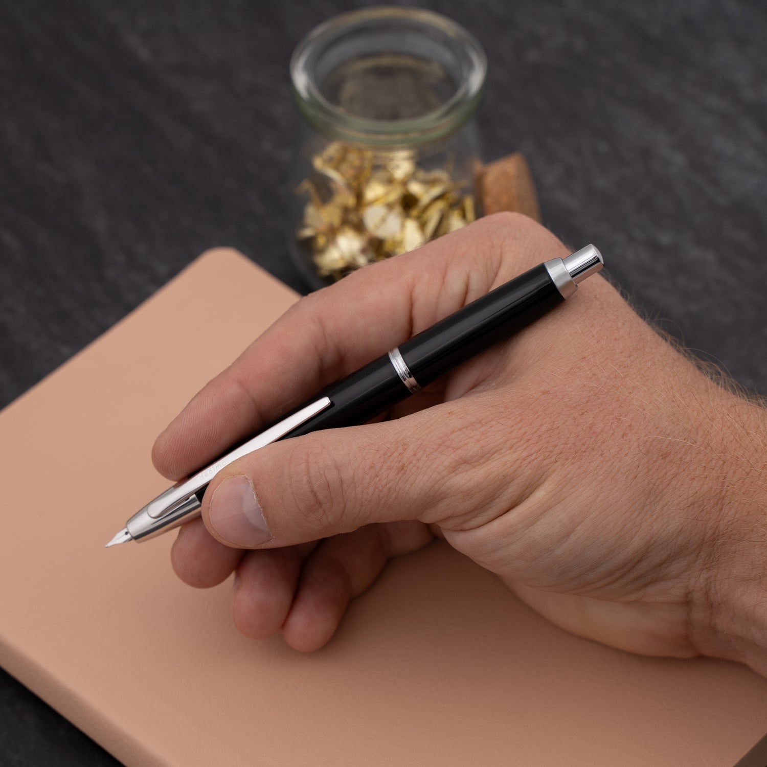 Pilot Vanishing Point Decimo Fountain Pen - Black Lacquer with Rhodium Trim