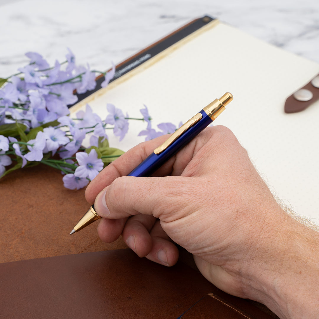 Engraved Monroe Blue Ballpoint Pen Personalized with your name