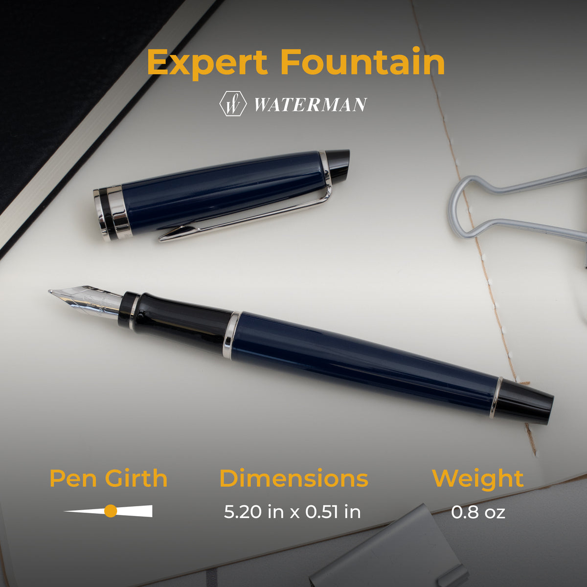 Waterman Expert Balpen – Geborsteld Roestvrij Staal Met Chroom, Medium Vulling Blauwe Inkt, Luxe Geschenkdoos, Frans Vakmanschap