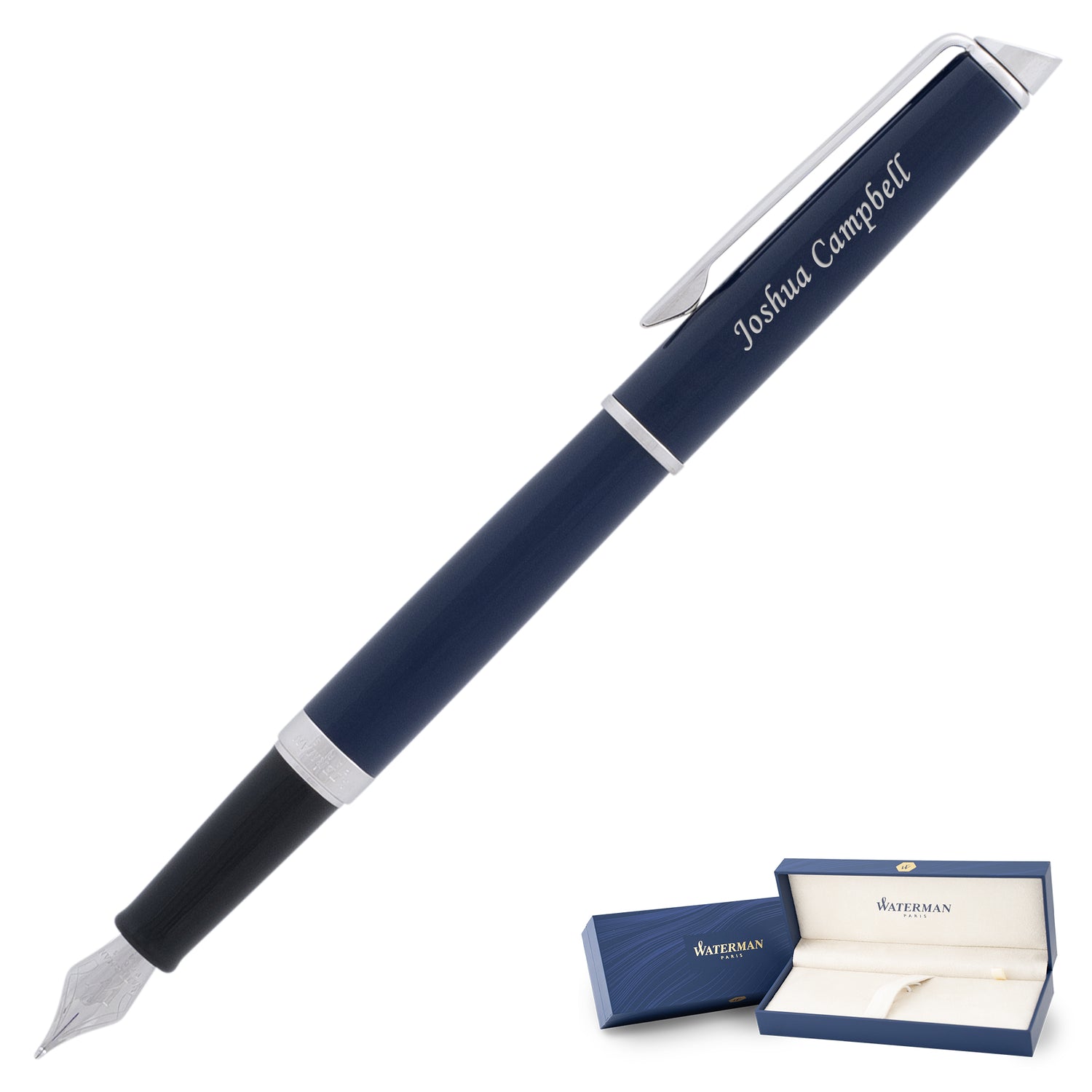 Waterman Hémisphère Fountain Pen Medium Nib - Blue with Chrome Trim