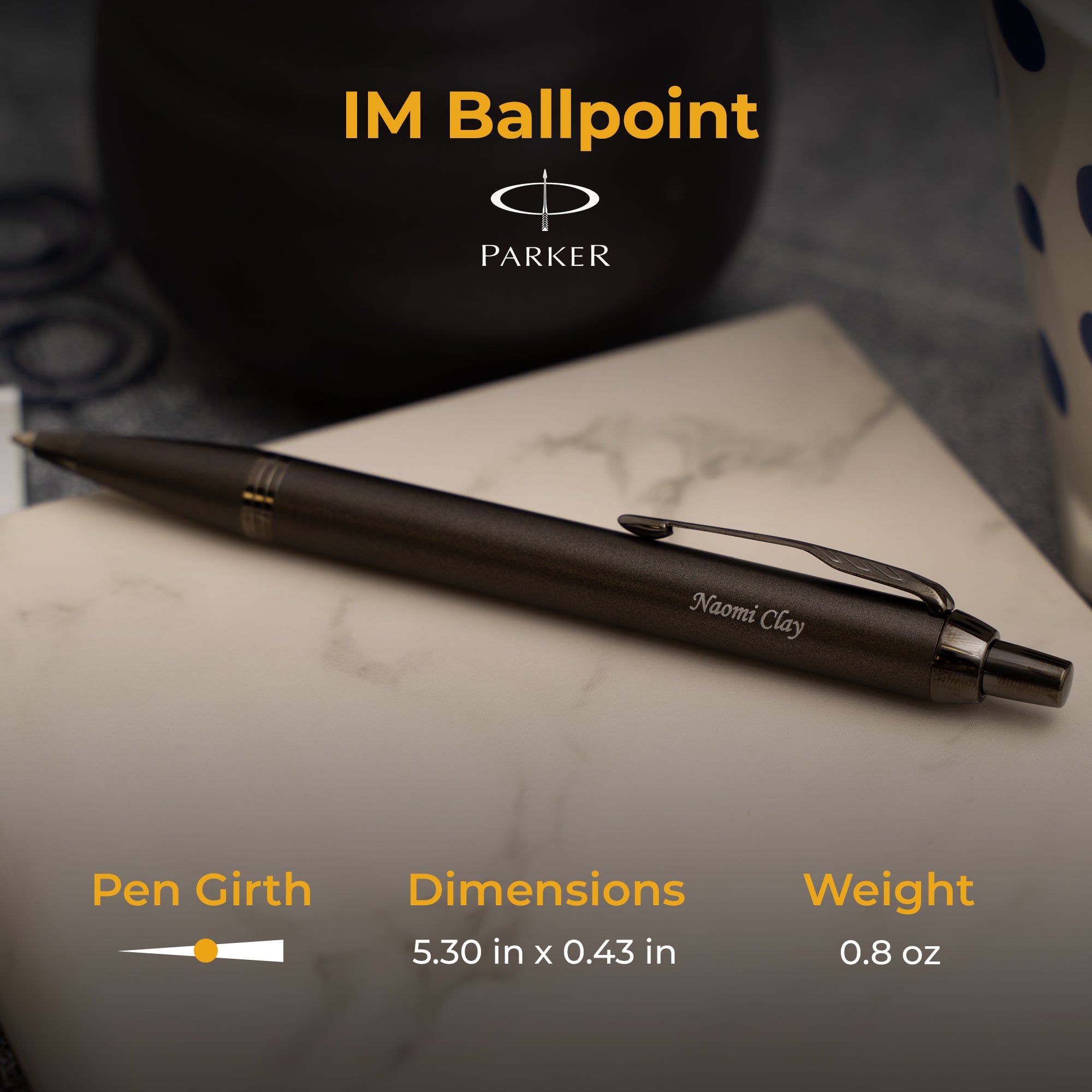 Parker IM Ballpoint Pen | Monochrome Titanium | Engraved Pen