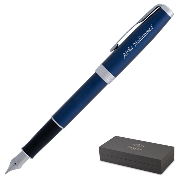 Parker Sonnet Fountain Pen | Blue/Chrome | Personalized Pen