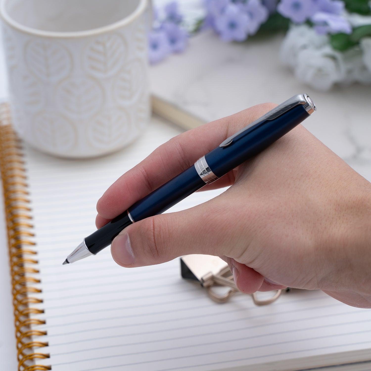 Parker Sonnet Rollerball Pen - Blue Chrome Trim