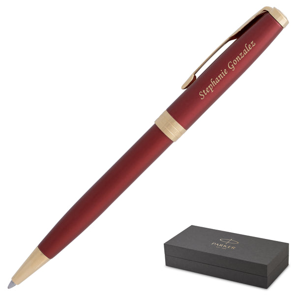 Parker Sonnet Ballpoint Pen | Red/Gold | Personalized Pen