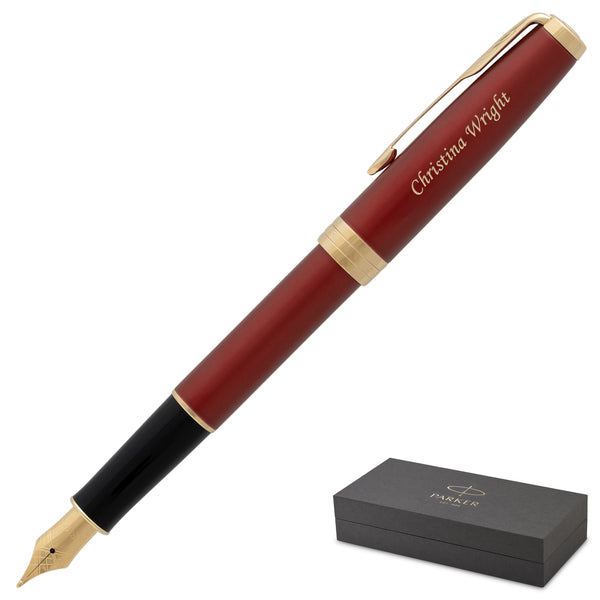 Parker Sonnet Fountain Pen | Red/Gold | Personalized Pen