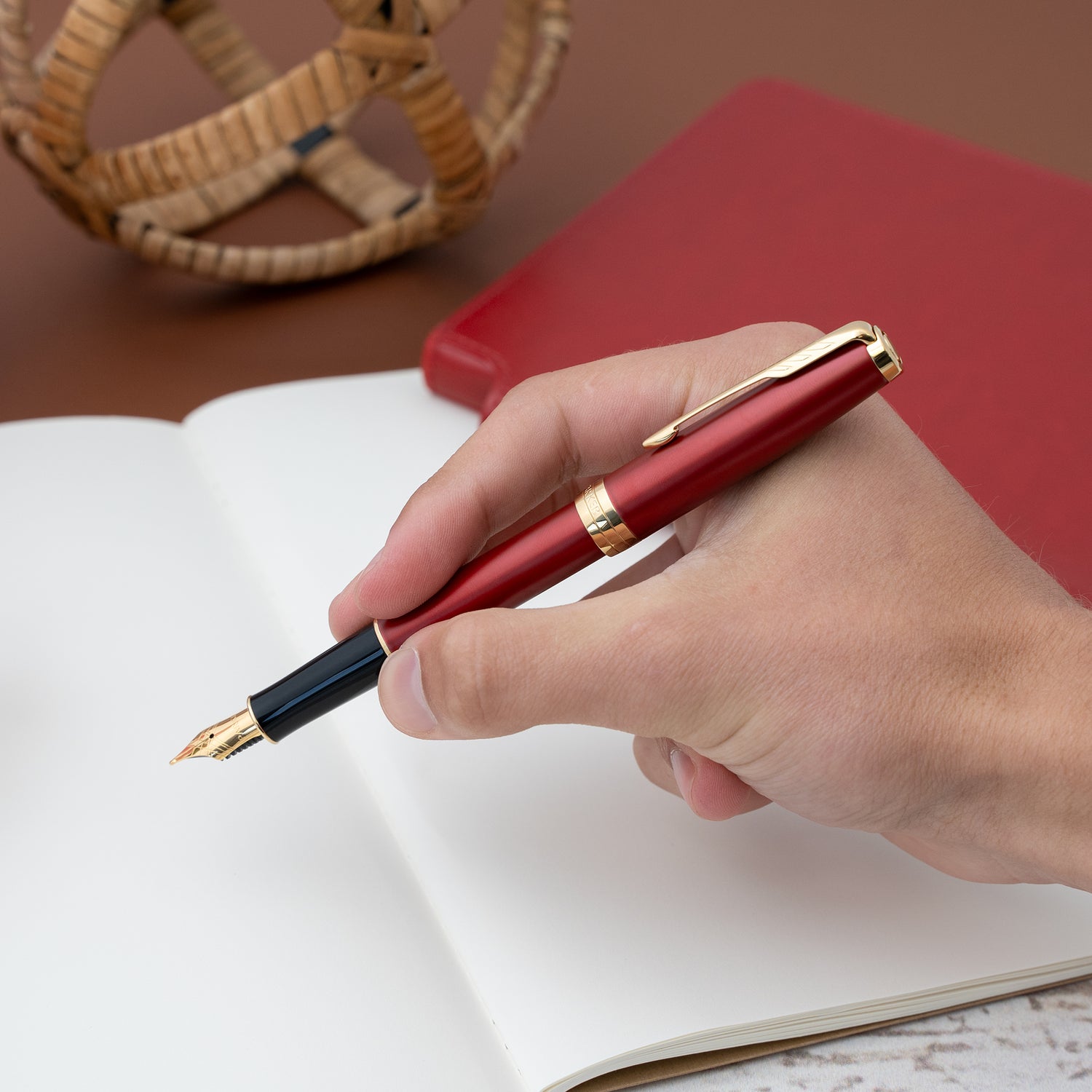 Parker Sonnet Fountain Pen - Red Gold Trim