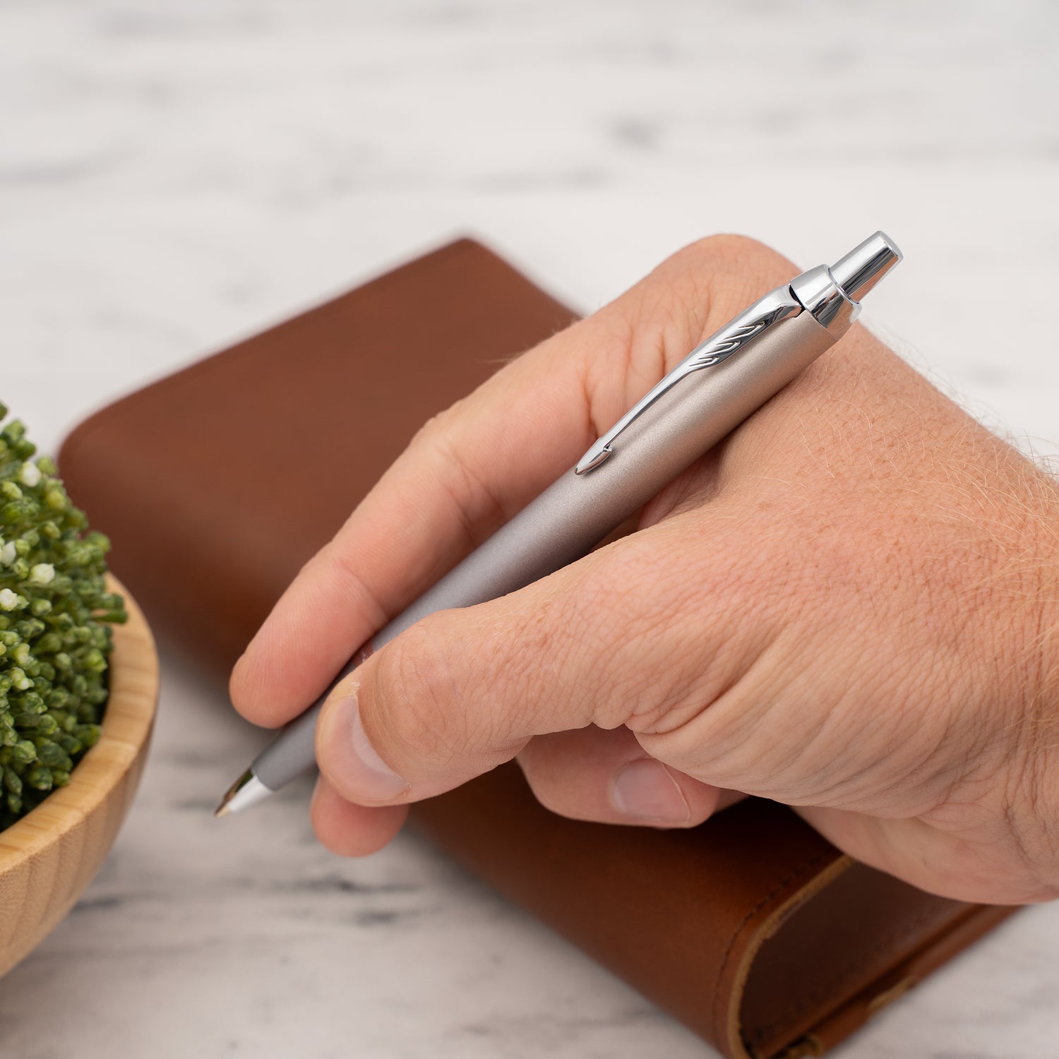 Parker IM Writing Rituals Ballpoint Grey Chrome Trim