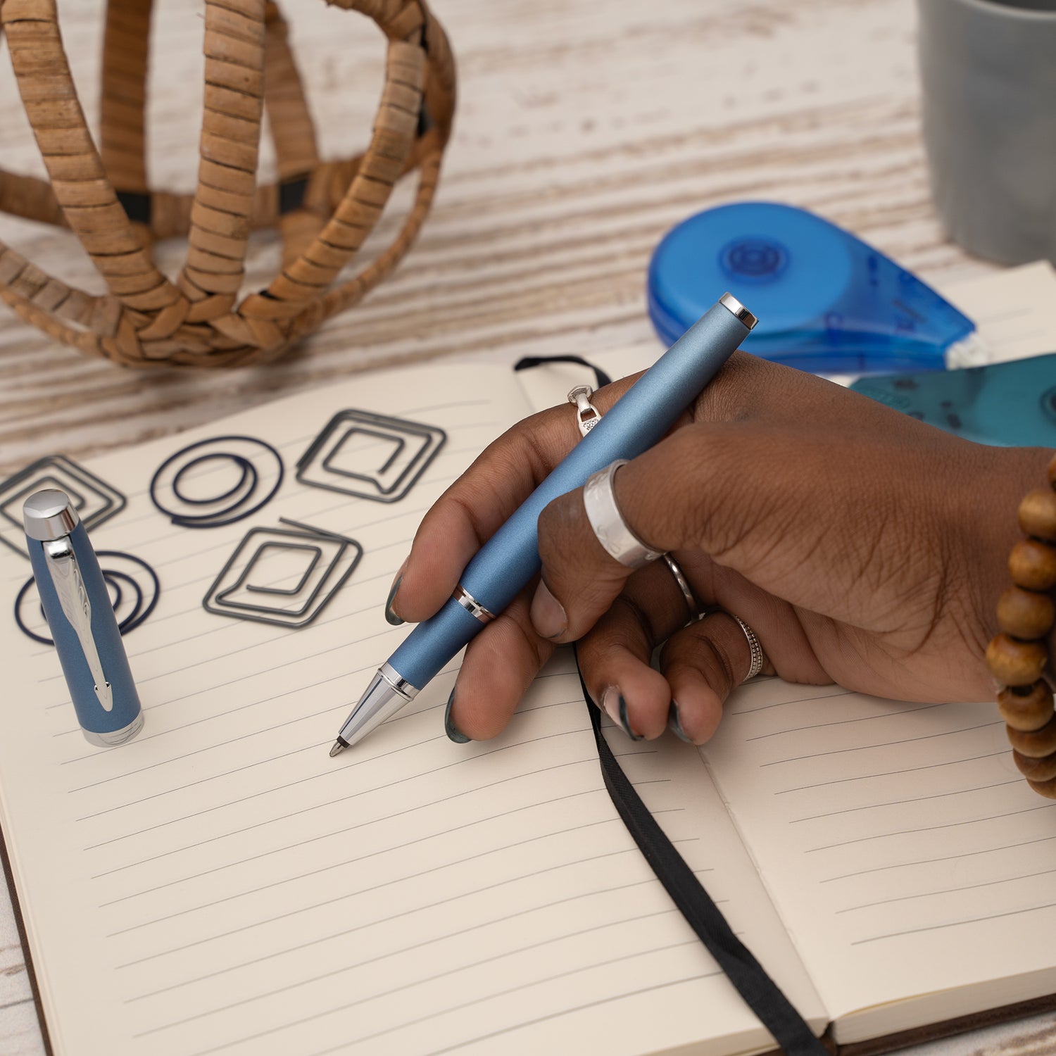 Parker IM Writing Rituals Rollerball Blue Chrome Trim