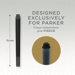 Parker Quink Washable Ink Cartridges Black Dimensions
