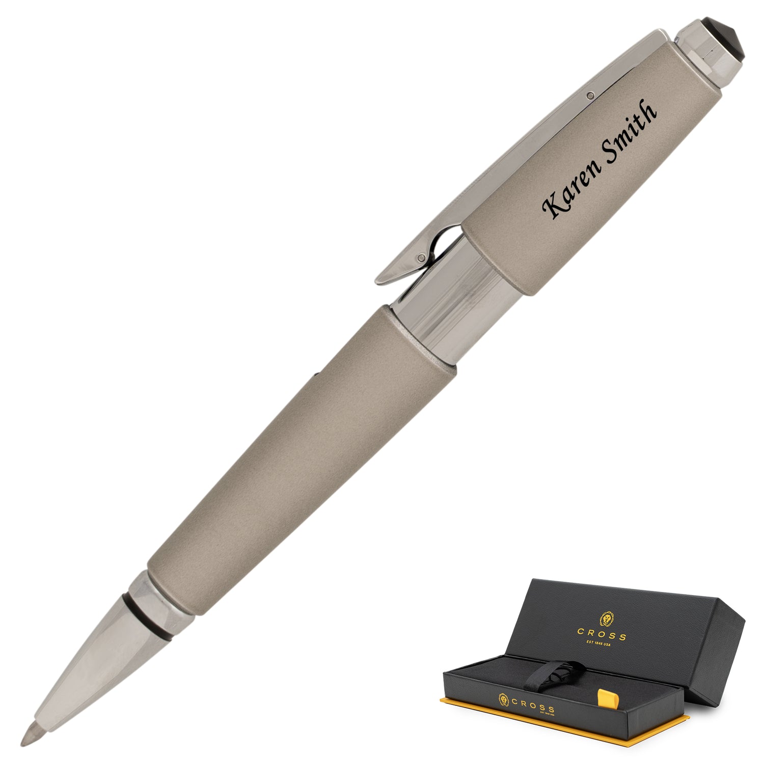 Cross Edge Gel Rollerball Pen - Sonic Titanium with Chrome Trim