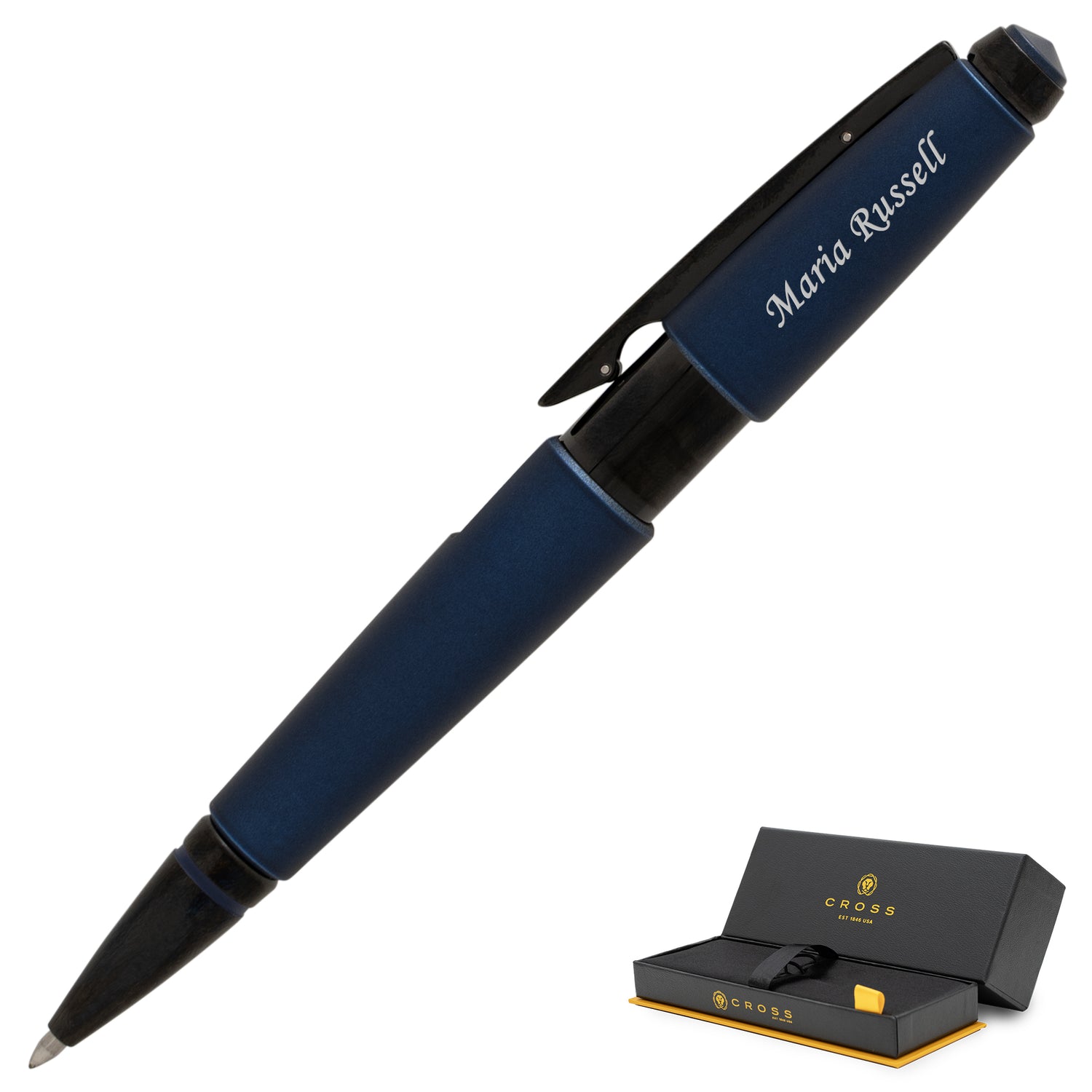 Cross Edge Gel Rollerball Pen - Matte Blue Lacquer with Black Trim