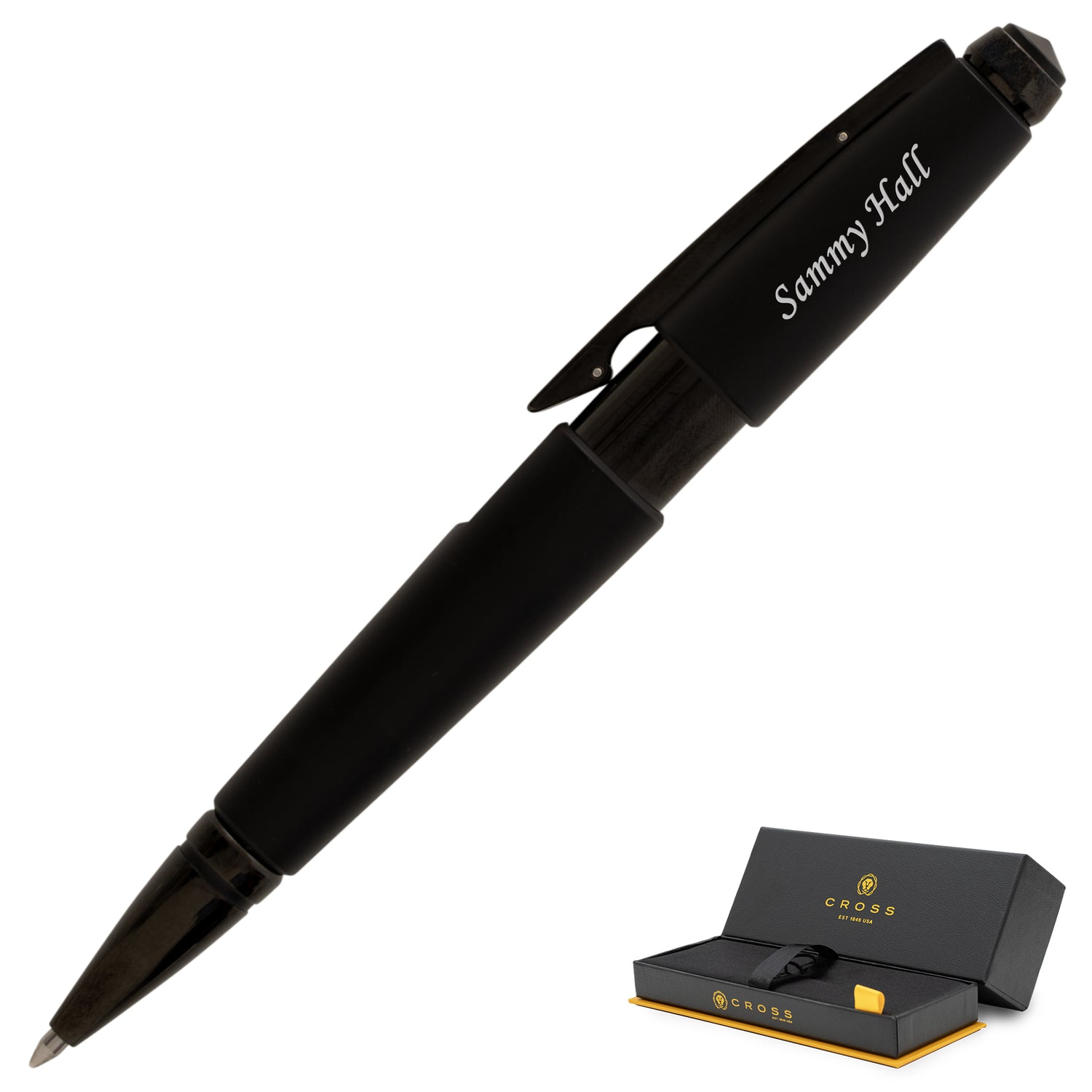 Cross Edge Gel Rollerball Pen - Matte Black Lacquer with Black Trim