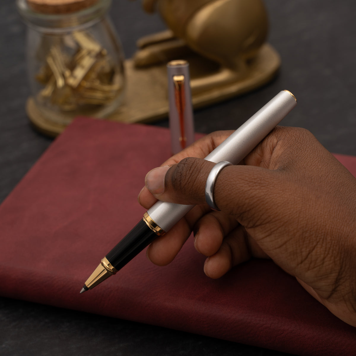 Parker Meridian Rollerball - Chrome with Gold Trim