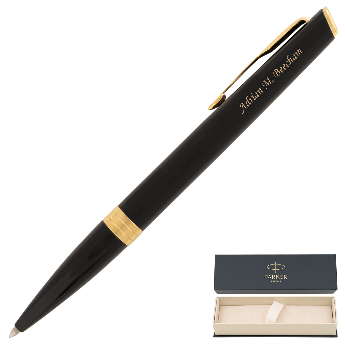 Parker Meridian Ballpoint - Black with Gold Trim