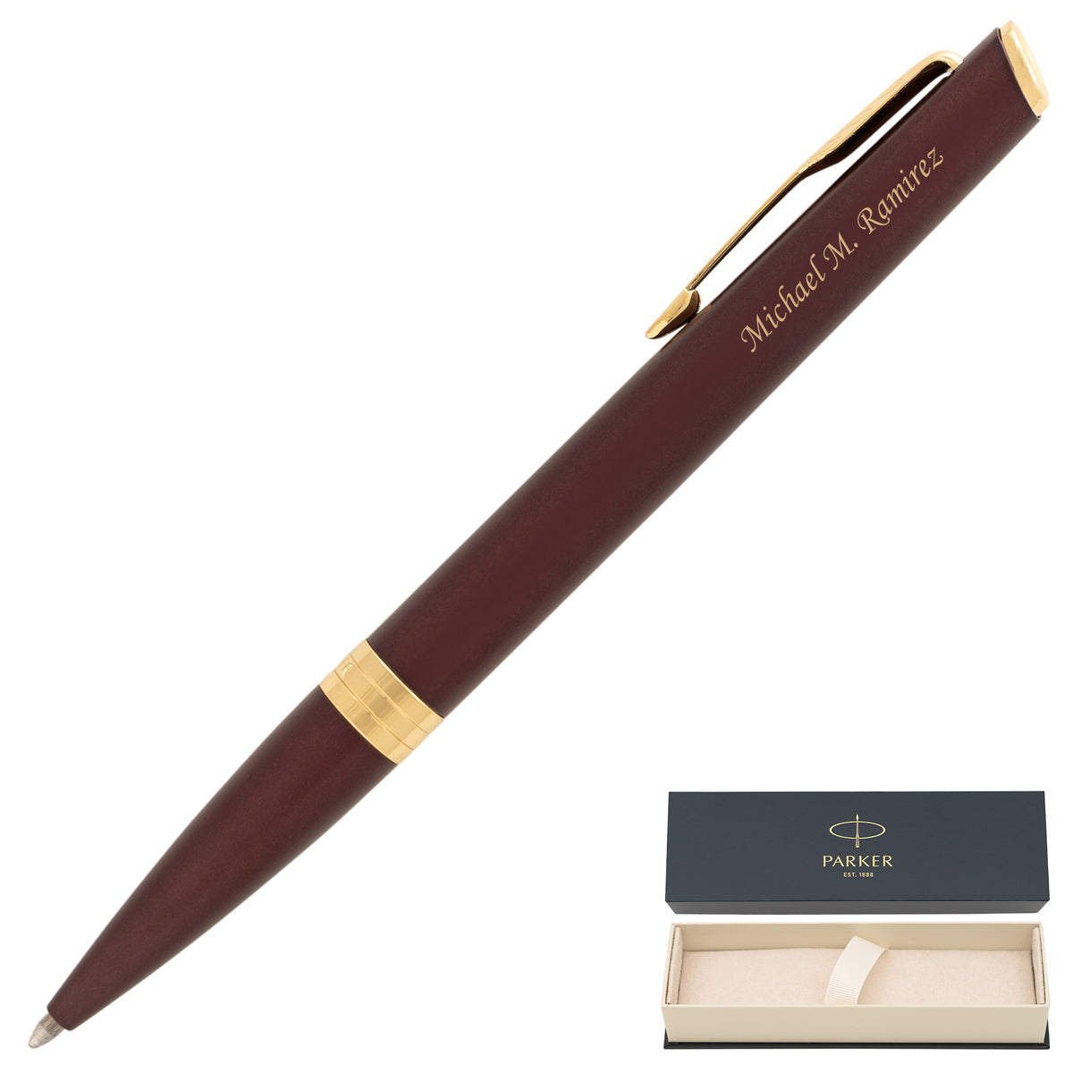 Parker Meridian Ballpoint - Red with Gold Trim