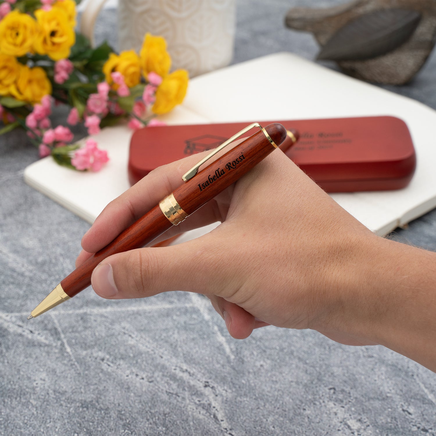Dayspring Pens Graduation Themed Rosewood Pen & Pencil Set