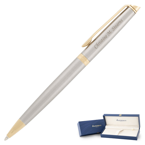 Waterman Hemisphere Ballpoint Pen | Stainless/Gold | Engraved