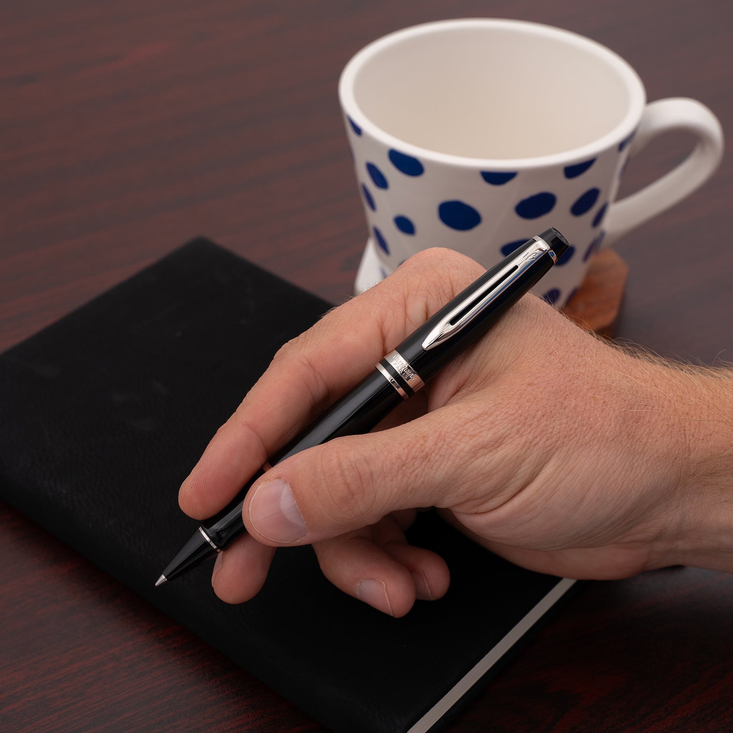 Waterman Expert Black Chrome Trim Rollerball Pen